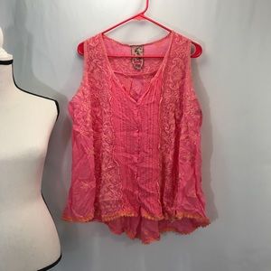 Johnny was pink tank top blouse size medium